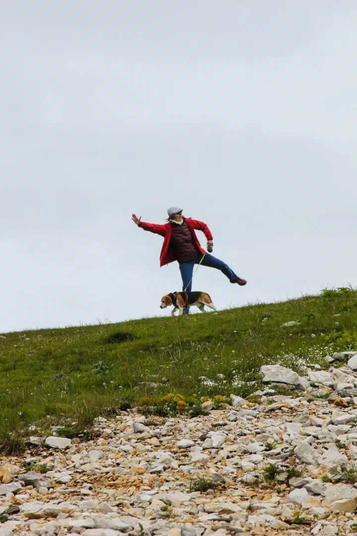 Yoga Studien mit Hund am Startplatz.....