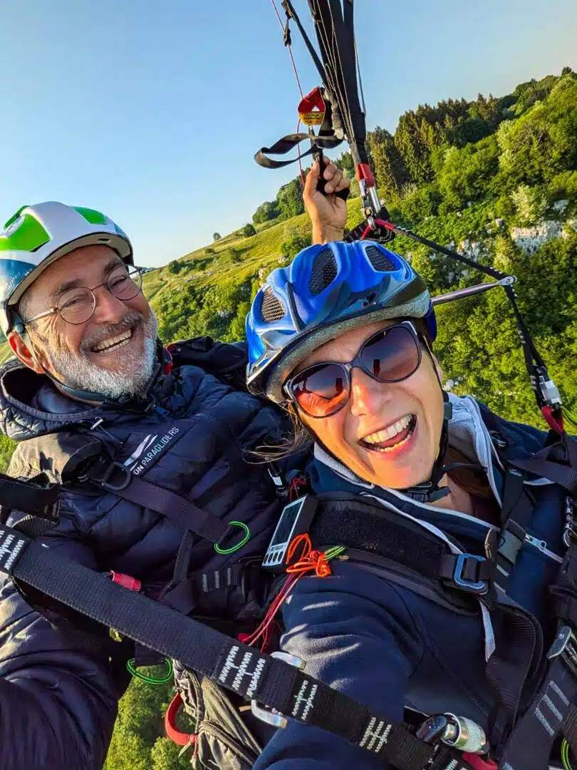 Fliegen macht Spaß - Tandem zu fliegen macht doppelt Spaß! Anne und ich der Abendluft. Souverrräääännn.....