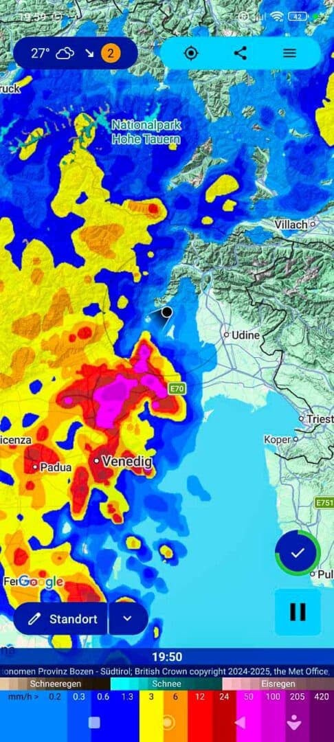 Screenshot Regen-Alarm-App