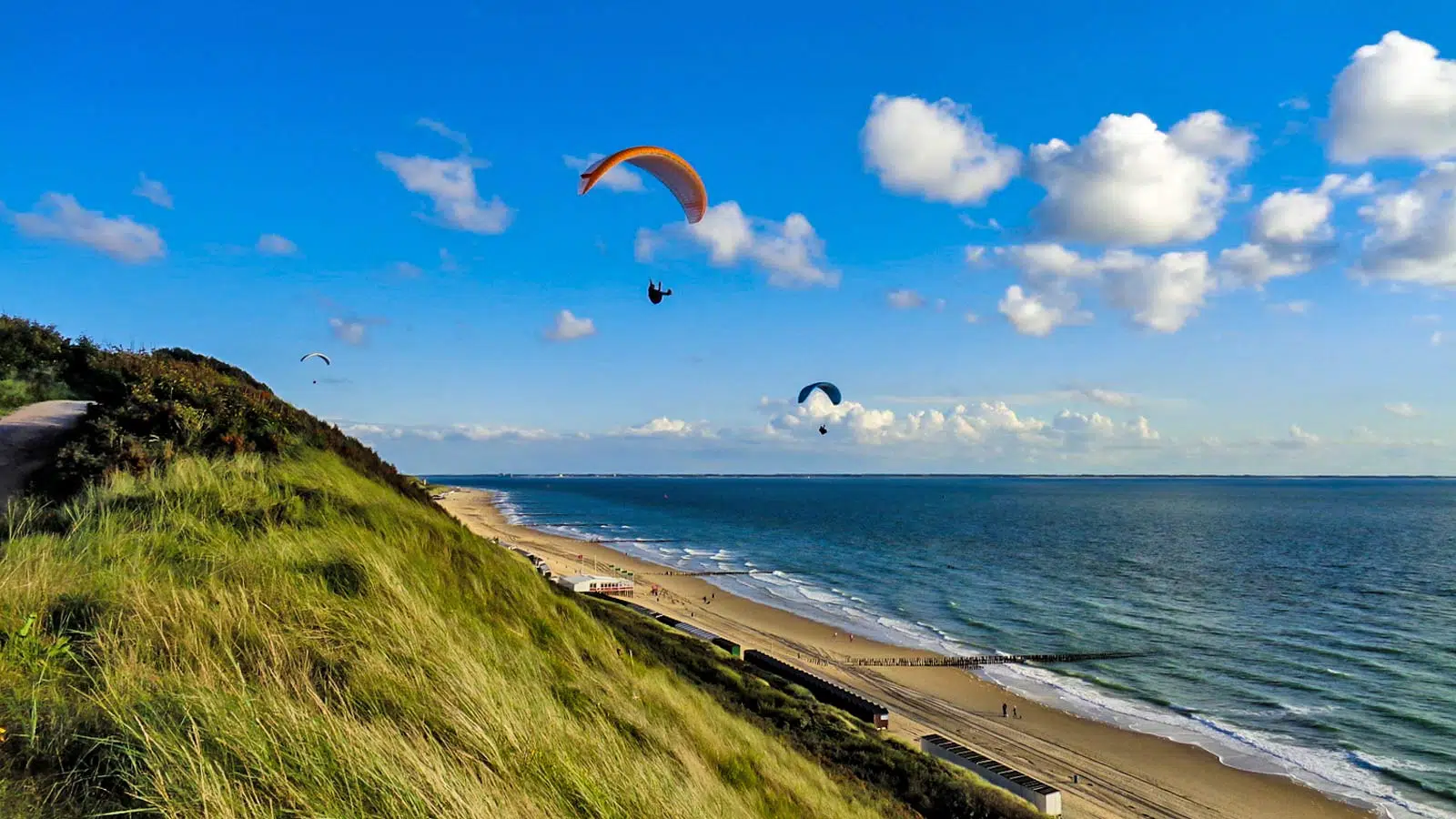 Fliegen am Meer in Zoutelande mit Papillon