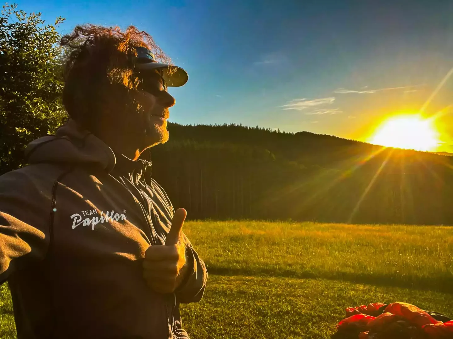 Sunny nach seiner Sunset-Landung am Großen Arber