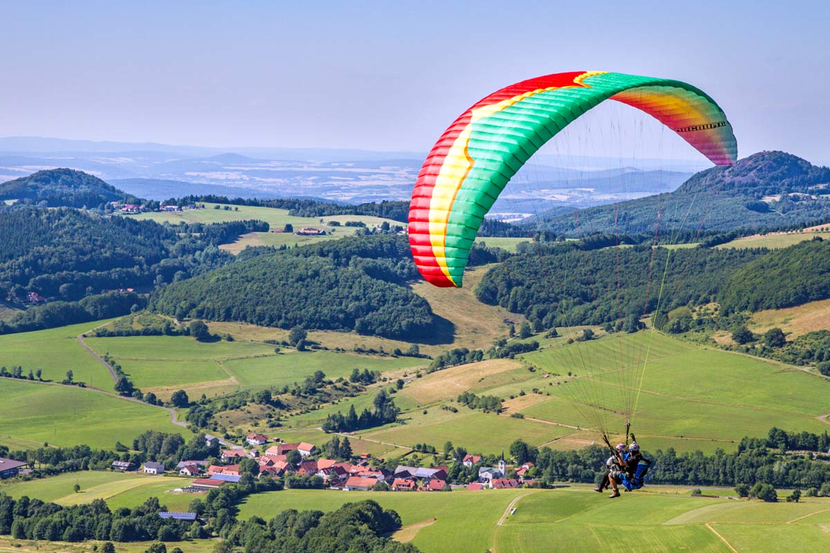 Paragliding Tandemflug auf der Wasserkuppe Rhön